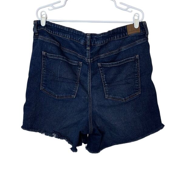 American Eagle Super Hi-Rise Shortie Denim Size 20 Distressed Next Level Stretch - Picture 2 of 11